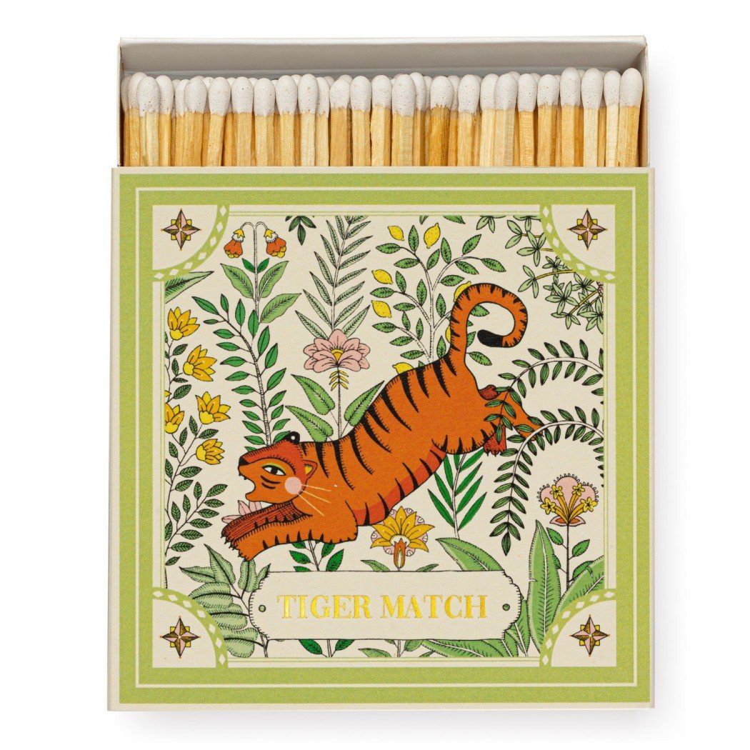 Ariane's Green Tiger Luxury Matchbox Candlefolk