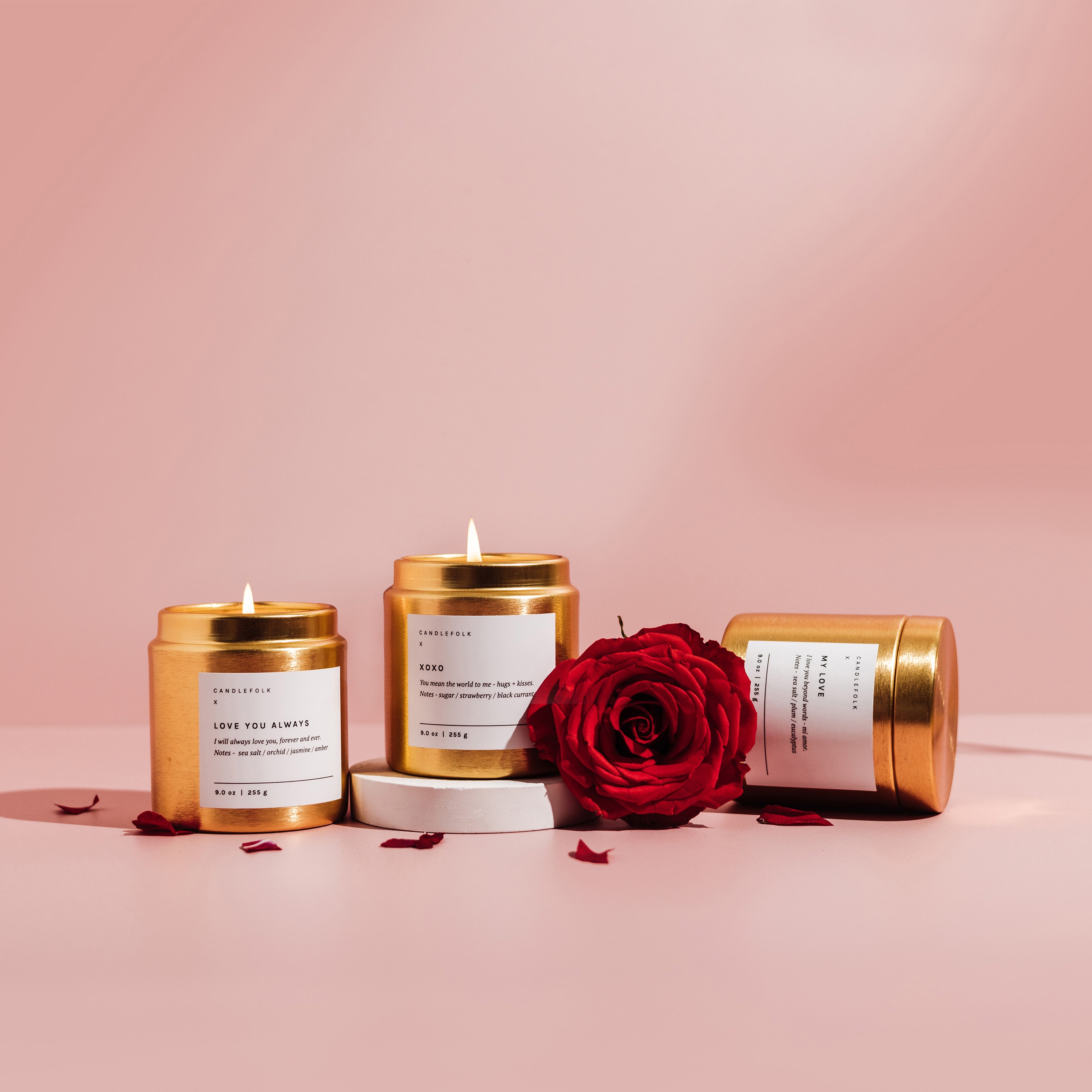 Pick Any 2 Valentine's Day Gold Tin Candles ($64 Value)