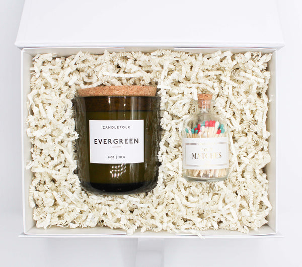 Holiday Candle &amp; Matches Gift Set