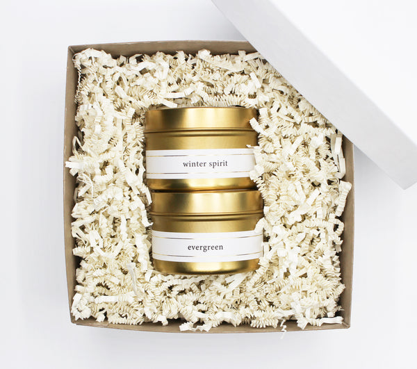 Gold Travel Candle Gift Set